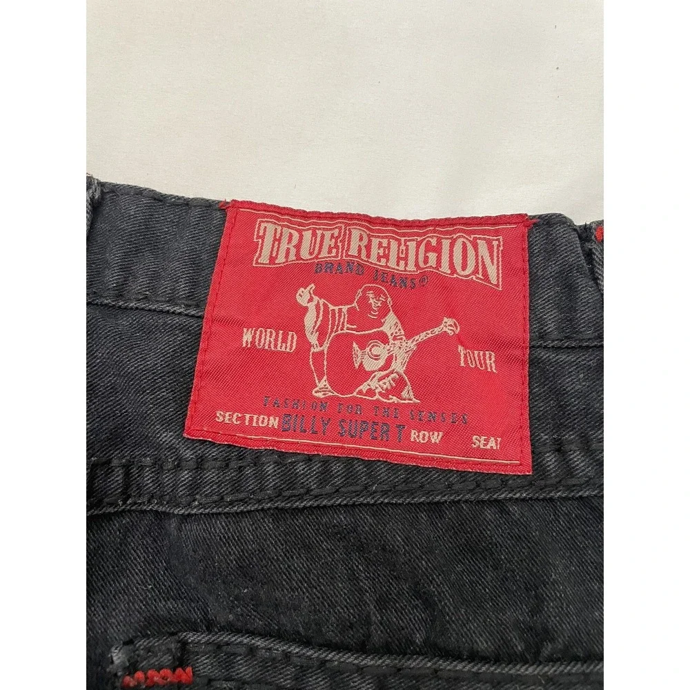 Vintage True Religion Billy Super T Jeans 32x31 Black Flap Pockets Made in USA